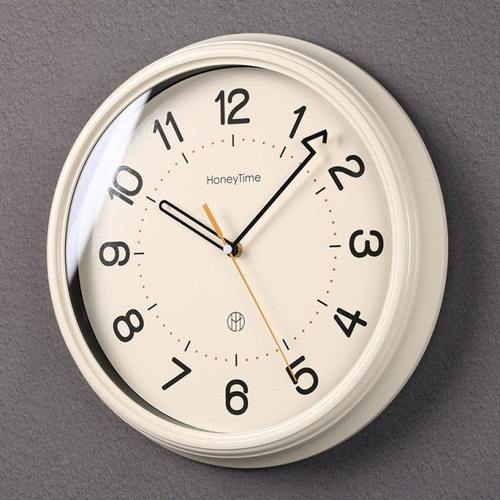 2024现代简约壁挂钟奶油风客厅时钟挂墙装饰钟表创意网红法式挂表