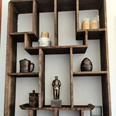 博古架实木新中式 茶具茶杯架茶架多宝阁小紫砂壶收纳架壁挂展示架