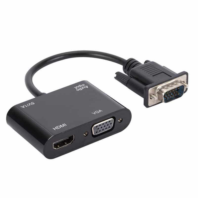 VGA转HDMI+VGA二合一同屏显示vga转hdmi转换器高清转接线带音频,电子元器件市场,其它元器件,淘宝优惠券,粉丝福利购,淘宝优惠卷
