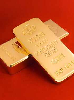 仿真金条1000g瑞士金条合金板料金一千克金砖金块皇冠金摆件