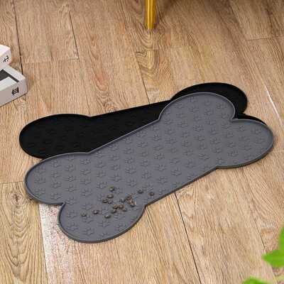 骨头形状硅胶宠物垫爪子图案宠物喂食垫易洗防滑地垫