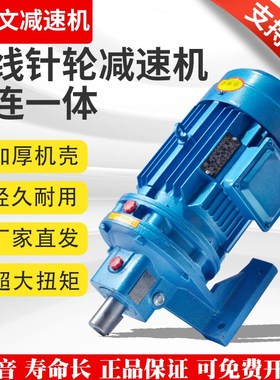 摆线针轮减速机卧式一体减速机国标纯铜380LV搅拌减速机摆线搅拌