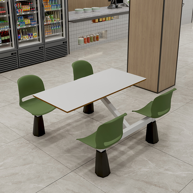 快餐桌椅连体组合学校食堂员工A饭堂高速服务区餐厅四人位连体餐
