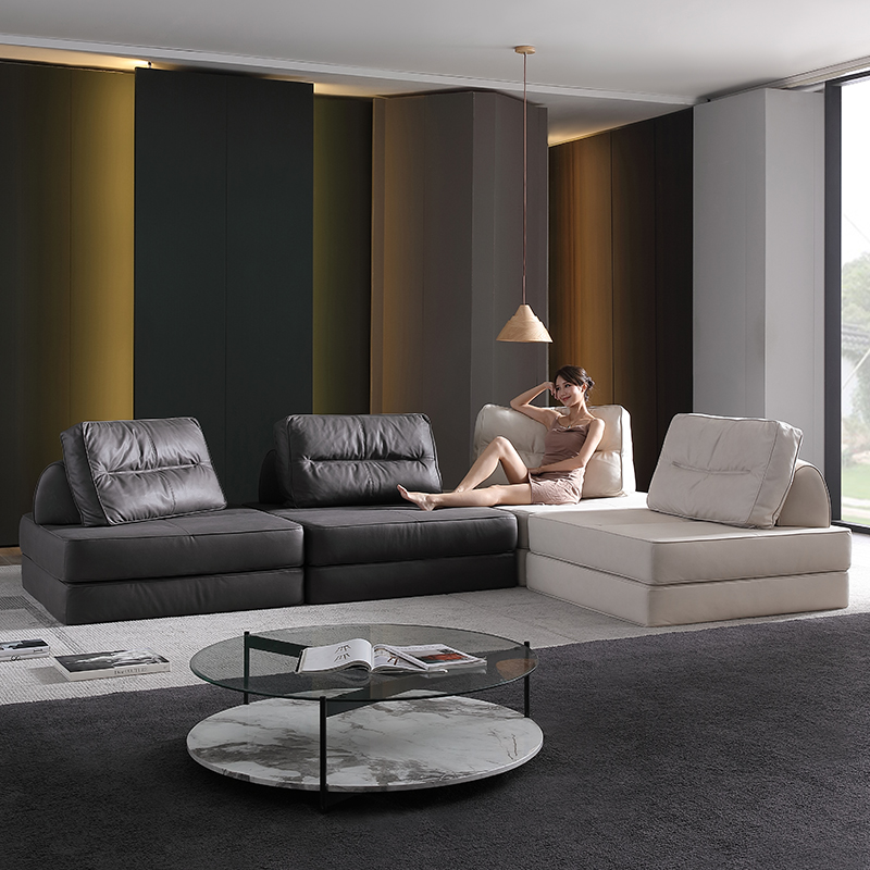 九层糕沙发意式极简折p叠榻榻米懒人豆腐块客厅双面坐地台方块沙