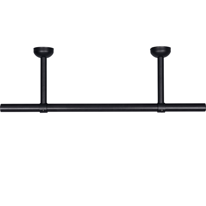 阳台晾衣杆固定式顶装o晾衣架黑色单杆防风防滑挂衣家用室内晒衣