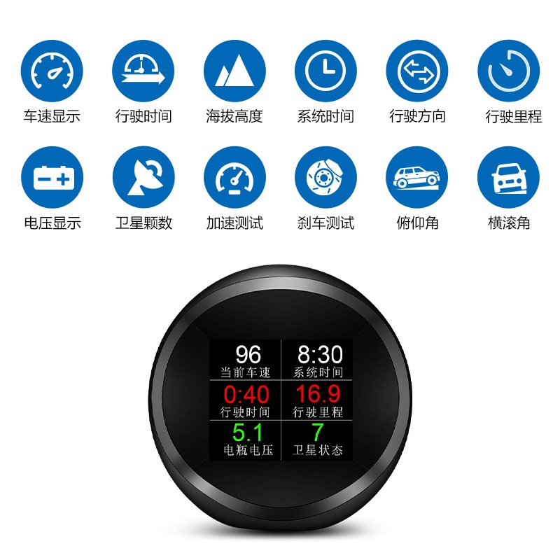 汽车抬头显示器d车载OD汽车仪表速度S坡度仪海拨Z高清显示器