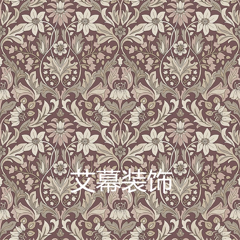 北欧法式复古壁纸轻奢中国t风墙布背景墙壁纸客厅卧室壁布无缝全