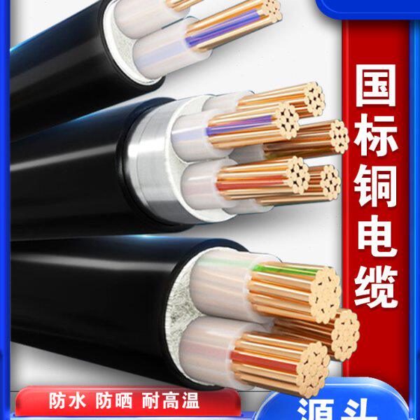 国标YJV铜芯电缆2 3 4 5芯10 16 25 35 50平方铜芯三相铠装电缆线