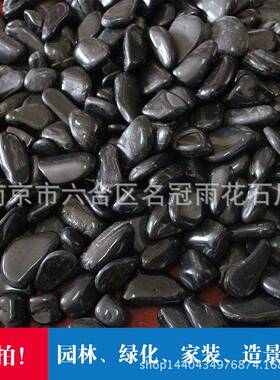 南京雨花石黑鹅卵石天然五彩石抛光卵石黑色砾石直销