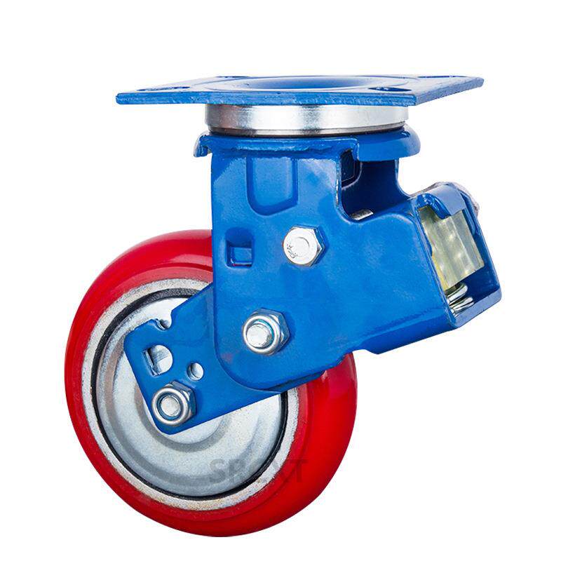 直销4寸5寸6寸8寸减震防震轮双弹簧刹车轮万向脚轮仪器设备轮