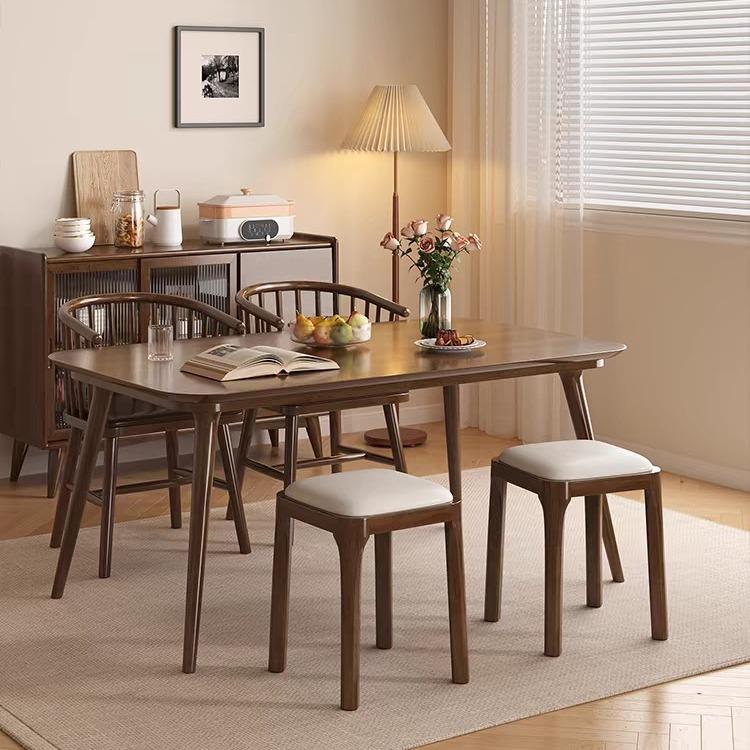 实木餐椅家用客厅可叠放软包凳子现代简约餐凳备用板凳餐桌木椅子