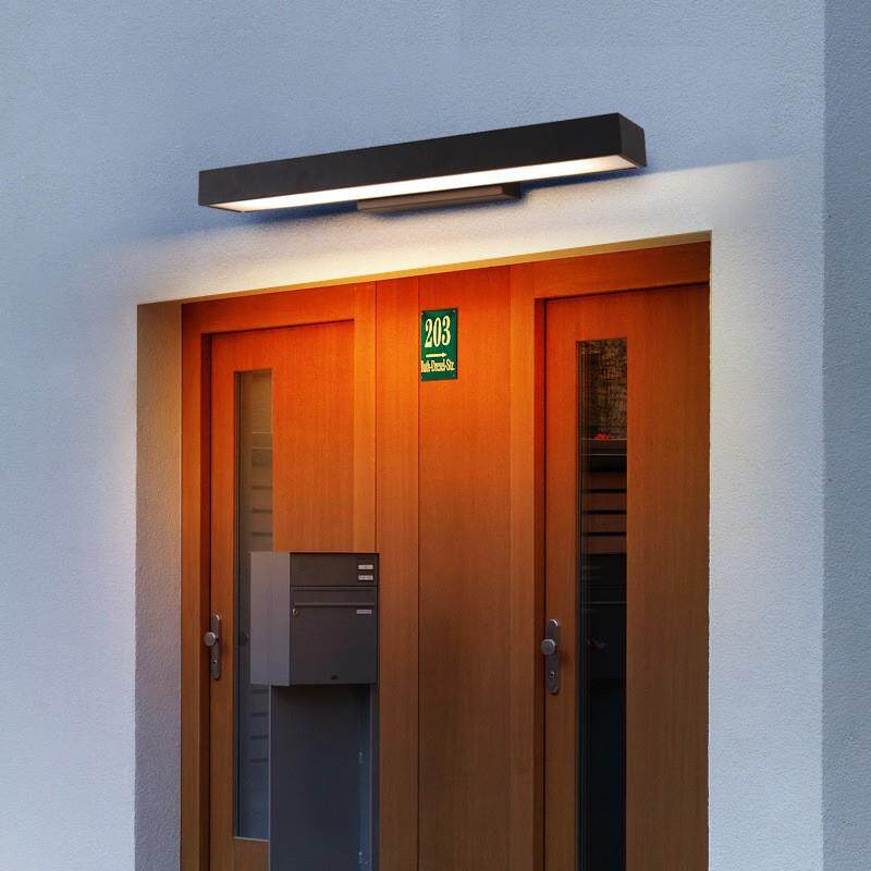 户外壁灯黑色LED防水灯具长方形庭院灯门牌超亮门头壁灯