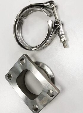 改装涡轮增压器法兰盘转接底座T3/T4接口卡箍连接板4孔排气转换头