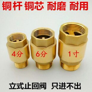 全铜内外丝止回阀4分6分1寸外丝流向内丝止回阀全铜杆铜阀芯DN15