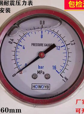YN60Z压力表公英螺纹G1/4不锈钢充油耐震轴向船用工业用压力表