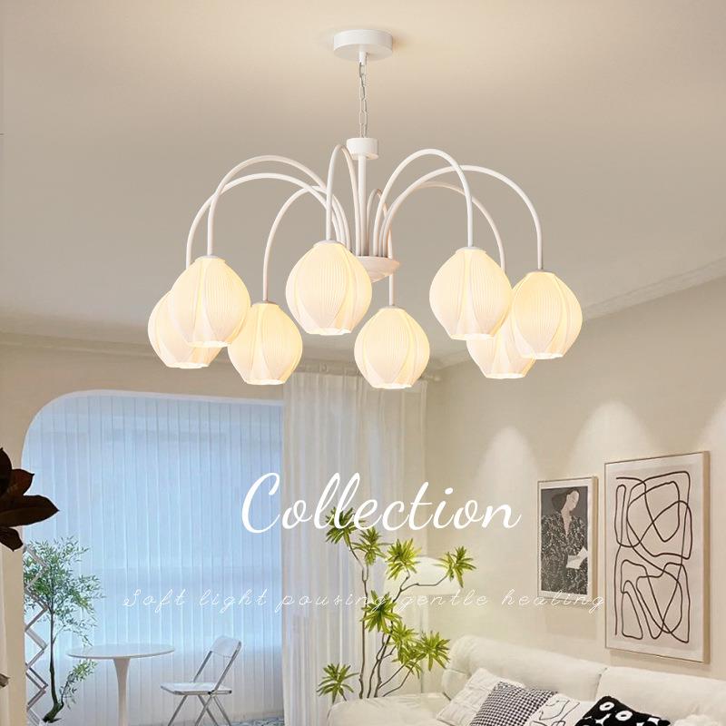 花苞客厅吊灯奶油风客厅灯简约现代高端大气2024年新款日式灯具