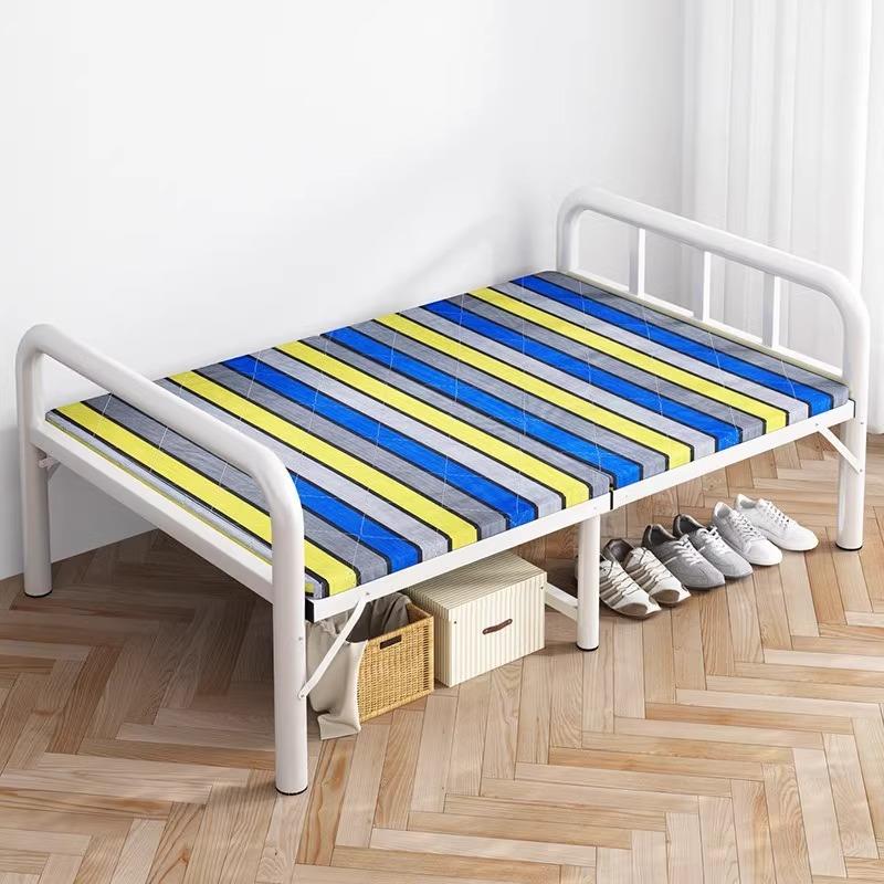 折叠床单人家用铁架床出租屋简易工地铁床办公室午休床户外加厚床