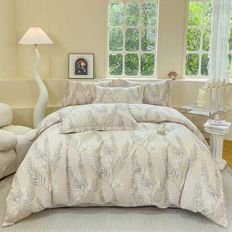 秋冬新款纯棉生态加厚磨毛60支长绒棉印花四件套家用全棉被套