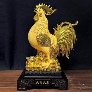 鸡摆件吉祥物生肖鸡招财金鸡创意大公鸡客厅工艺品属相属鸡的摆设