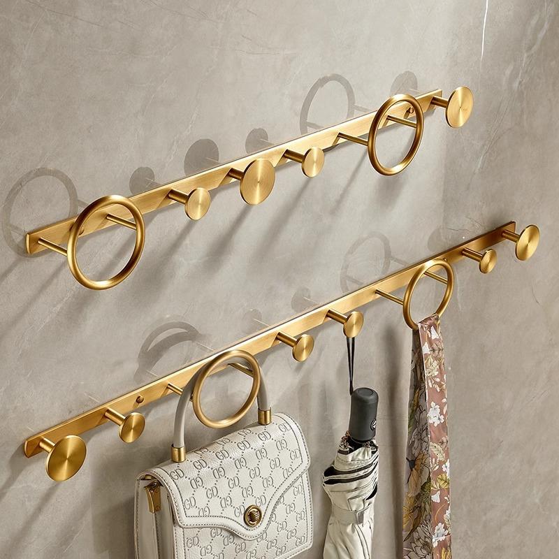 高级感实心全铜挂衣钩进门玄关衣服挂钩挂衣架壁挂墙上多层衣帽架
