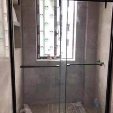 卫生间干湿分离淋浴隔断浴室房玻璃移门农村简易沐浴房洗澡间