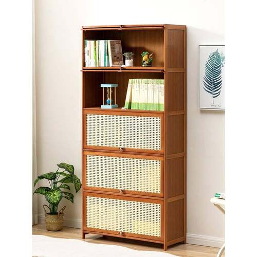 cs书架落地书柜子置物架儿童桌面上客厅简易家用实木靠墙办公室飘