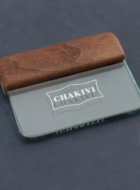 CHAKIVI胡桃木玻璃刮板200克钢化玻璃胡桃木手工皮革制作工具