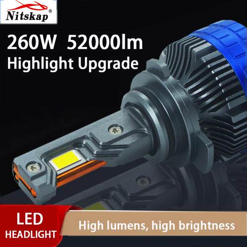 三铜管汽车LED大灯260W大功率H7H4H1190059012高流明远近车灯