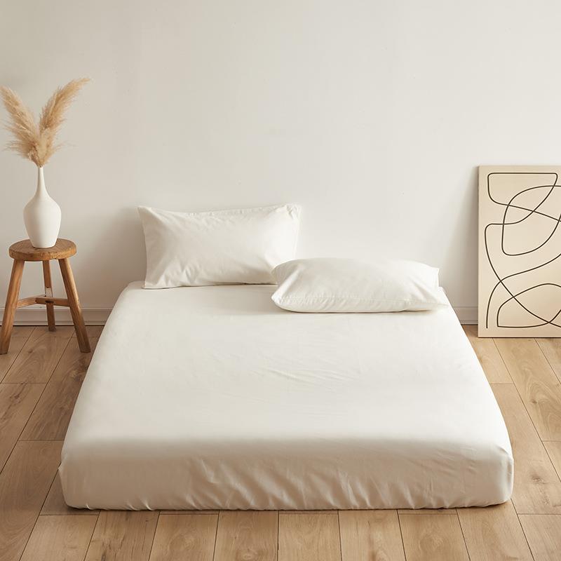 加厚全棉磨毛1.35床笠单件纯色简约纯棉床垫保护套床罩全包加高35
