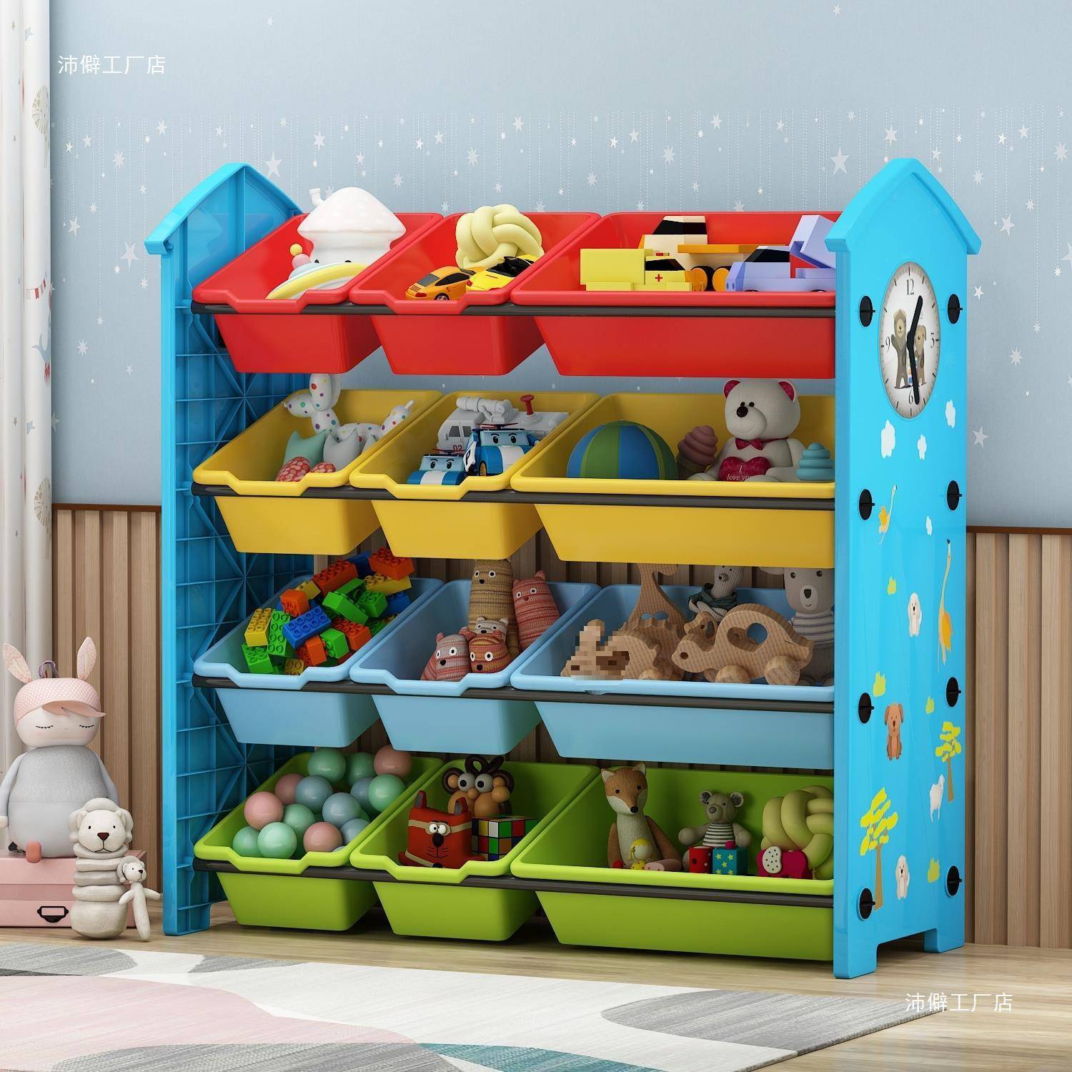 儿童玩具收纳架宝宝书架绘本架玩具架子置物架多层收纳柜大容量