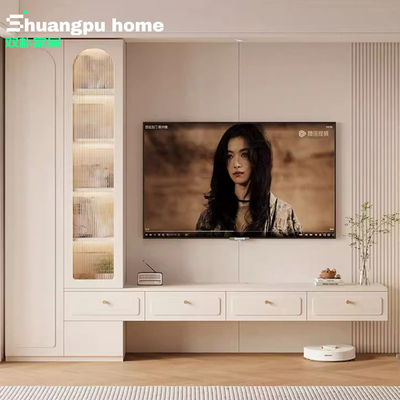 实木奶油风客厅电视柜收纳储物柜