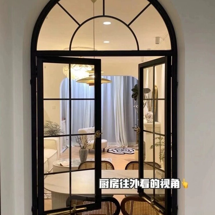 上海老钢窗 法式拱形窗 老洋房别墅复古窗 弧形老式窗户 铁艺门窗