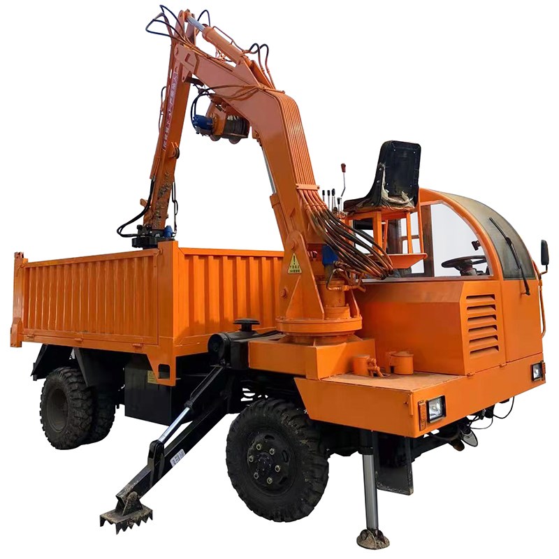 四不像随车抓木i机农用四驱爬山虎运输车抓甘蔗毛竹抓树加长伸缩