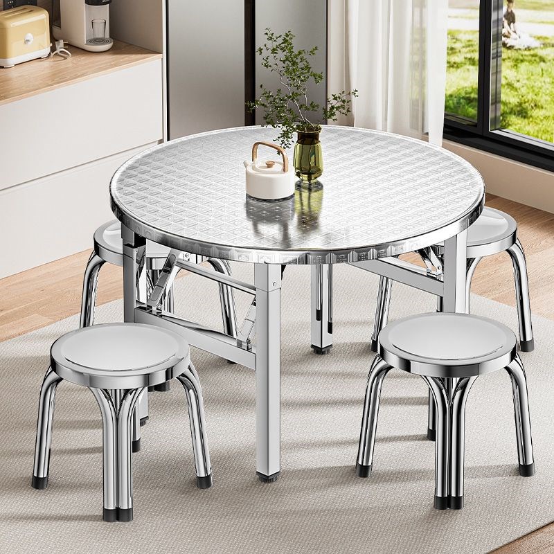 不锈钢折叠桌便携式n烧烤桌子饭桌户外摆摊夜市简易餐桌大小圆桌