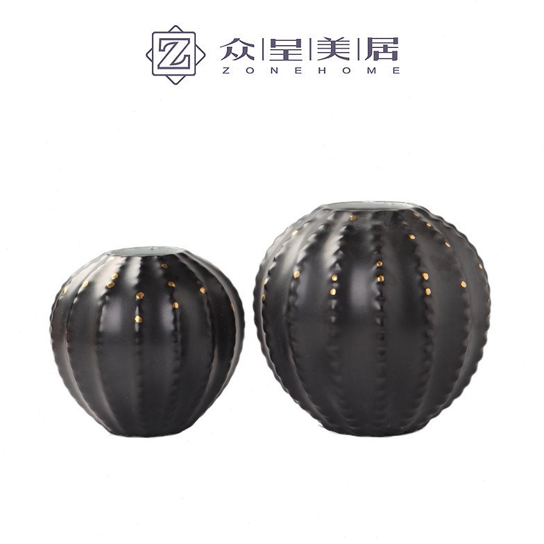 现代简约干花陶瓷花瓶摆件样板房家居软装饰品插花器客厅创意摆设