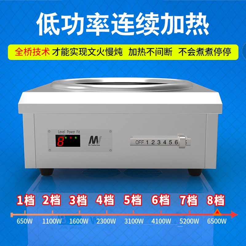 英达讯商用电e磁炉5000W凹面电炒炉食堂饭店专用220V大功率电灶台