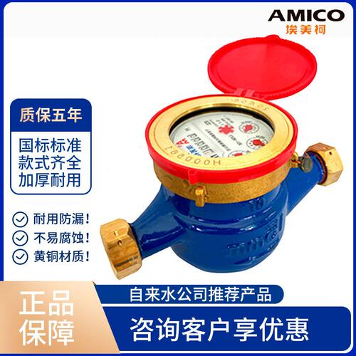 埃美柯宁波水表热水4分铁壳旋翼式湿式高温家用自来水数字热水表