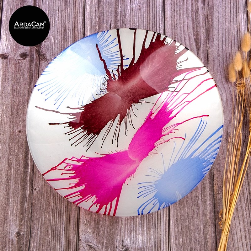 土耳其进口 ADM轻奢北欧创意玻璃果盘甜M品盘沙拉餐厅冷食餐盘