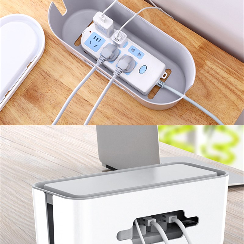 桌面插排收纳盒手机充电线整理插座电源线插M头拖线板固定器防触