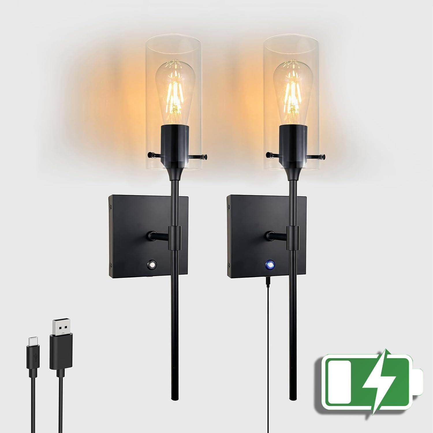 可调光带电池可充电壁装灯无需布线客厅卧室走廊农舍室内简易壁灯,3C数码配件,USB灯,淘宝优惠券,粉丝福利购,淘宝优惠卷