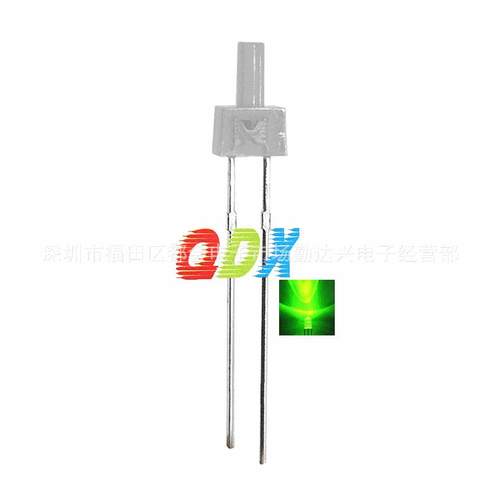 LED发光二极管F2/2MM高平头透明长脚白发红蓝绿白光LED直插灯珠