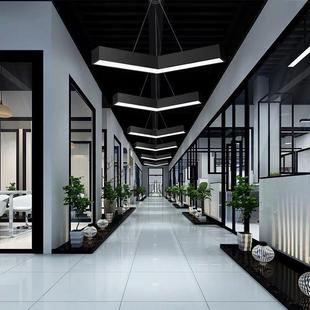 L形LED办公室灯过道工业风箭头吊线灯健身房舞蹈室造型灯异形灯