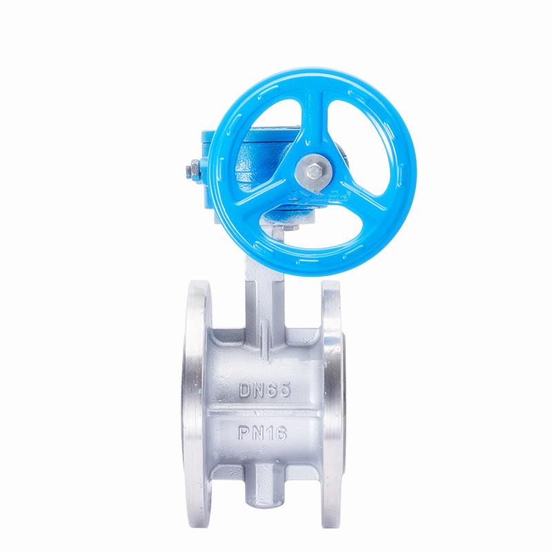 304不锈钢法兰蝶阀 软密封不锈钢蝶阀C 手动 涡轮法兰蝶阀d41X-16