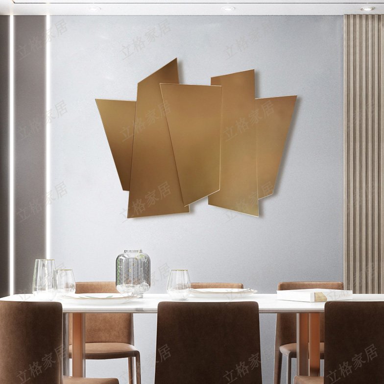 现代简约铁艺背景墙装饰画玄关立体挂件几何不规则创意床头装饰品