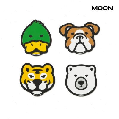 MOON现货 HUMAN MADE ANIMAL RUBBER COASTER防滑卡通水杯垫 23SS