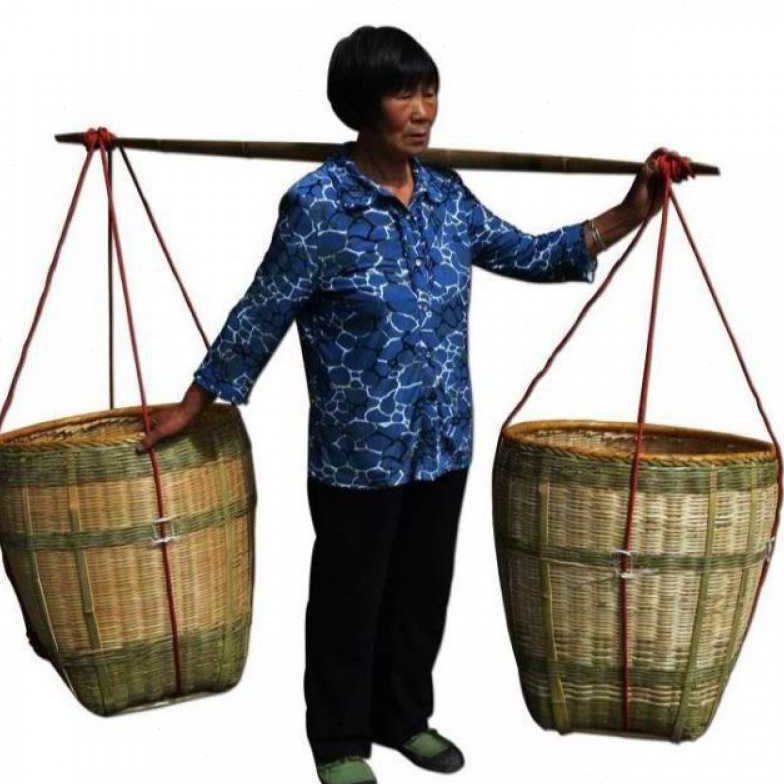 背萝竹编 背篓 家用采茶竹篓篮子斜挎茶娄背楼鱼篓小竹筐