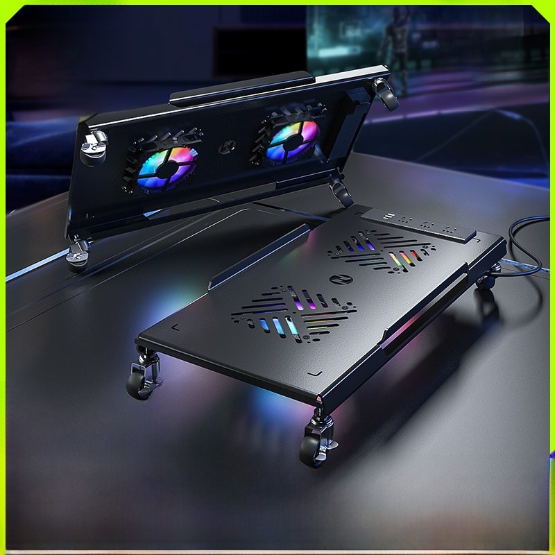 海景房创世神机箱托架p可移动带排插风扇散热平板机箱架子桌下底