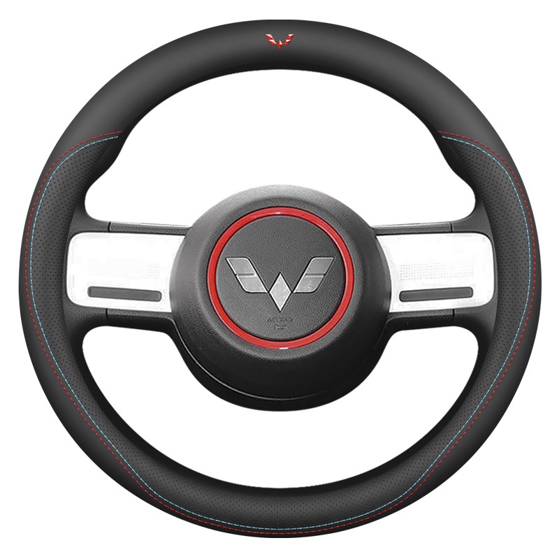 五菱宏光S/Sh1/S3/V专用荣光S/V新卡小卡真皮方向盘套超薄防滑把