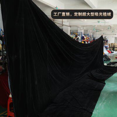 纯黑植绒加厚加密遮光背景布黑色实验室窗帘布料黑绒料拍摄吸光布