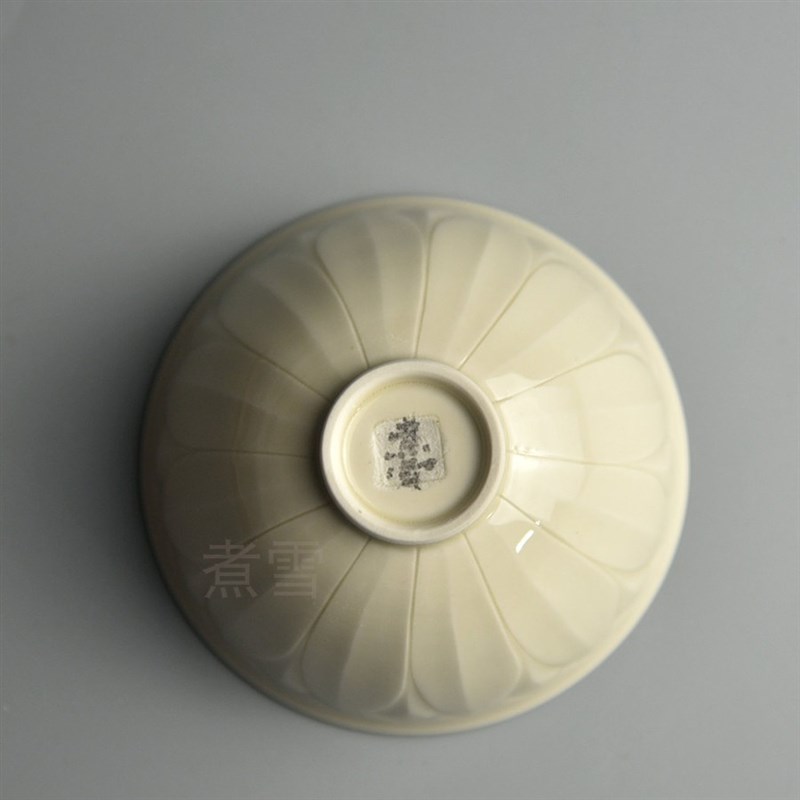 煮雪定瓷原矿釉精品机制手工剔花观汤杯主人杯国c风定窑推广茶杯